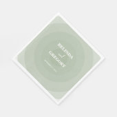 Sage Green Modern Monogram Weddenschap Servet (Hoek)