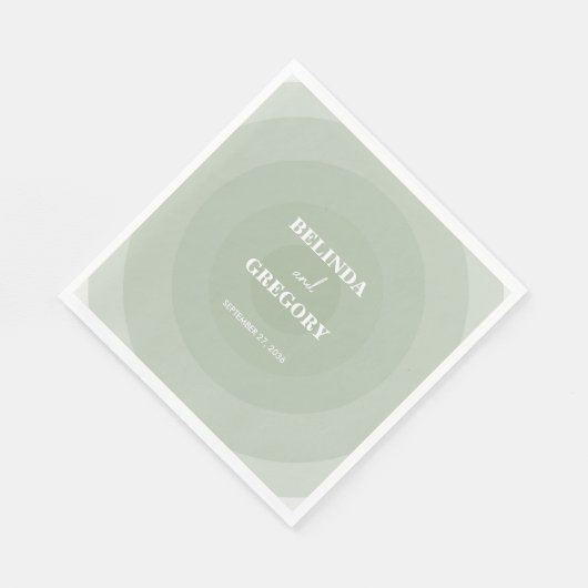 Sage Green Modern Monogram Weddenschap Servet (Hoek)