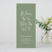Sage Green Modern Script Couples Shower Invitation (Debout devant)