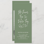 Sage Green Modern Script Couples Shower Invitation (Devant / Derrière)