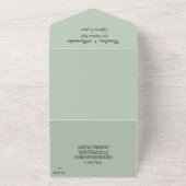 Sage Green Modern Simple QR Code Bold Elegant All In One Uitnodiging (Buitenkant)