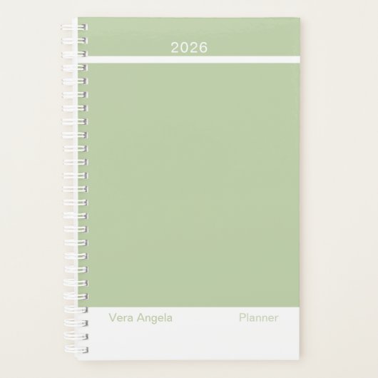 Sage Green Modern Small Planner (Voorkant)
