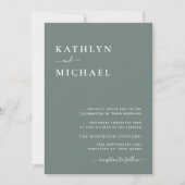 Sage Green Modern Typography All in One Wedding Kaart (Voorkant)