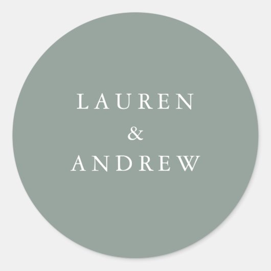 Sage Green Modern Wedding Envelope Seals Ronde Sticker (Voorkant)