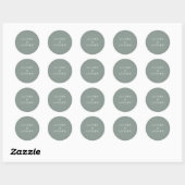 Sage Green Modern Wedding Envelope Seals Ronde Sticker (Vel)