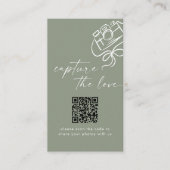 Sage Green Modern Wedding Leg de liefde QR-code va Informatiekaartje (Voorkant)