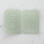 Sage Green Modern Wedding Order of Service Programma (Binnen)