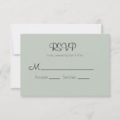 Sage Green Modern Wedding RSVP Kaart (Voorkant)