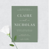 Sage Green Moderne Élégant Mariage Invitation