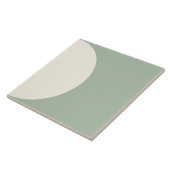Sage Green Moderne Géométrique Semi cercle Carreau (Côté)