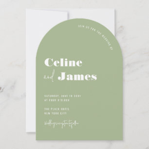 Sage Green Moderne Grote Namen Wedding Arch Kaart