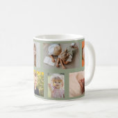 Sage Green Mom Photo Collage Café Mug (Devant droit)