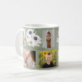 Sage Green Mom Photo Collage Café Mug (Devant gauche)