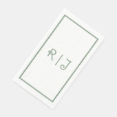 Sage Green Monogram Initialen Letters Cool Wedding Servet (Hoek)