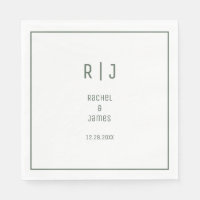 Sage Green Monogram Minimale Elegante Moderne Huwe