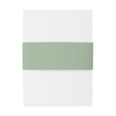 Sage Green Monogram Modern Wedding Uitnodigingen Wikkel (Achterkant Voorbeeld)