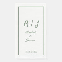 Sage Green Monogram Naam Elegant Script Wedding