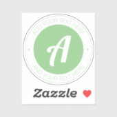 Sage Green Monogram of Logo toevoegen | Transparan Sticker (Vel)