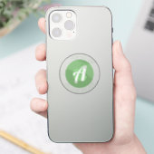 Sage Green Monogram of Logo toevoegen | Transparan Sticker (Telefoon)