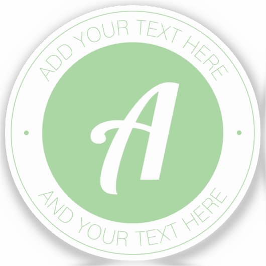 Sage Green Monogram of Logo toevoegen | Transparan Sticker (Voorkant)