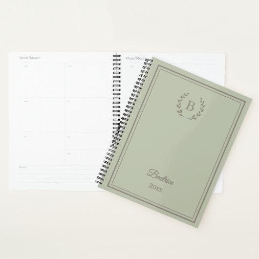 Sage green Monogram Personalized Quiet Luxury (Devant avec enveloppe)