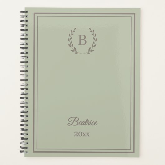 Sage green Monogram Personalized Quiet Luxury (Devant)