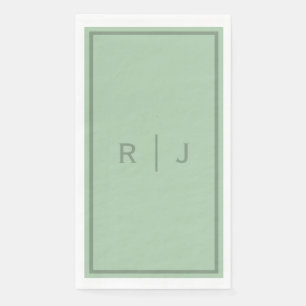 Sage Green Monogram Script Initialen Letter Weddin Servet