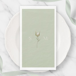 Sage Green Monogram Servet
