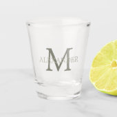 Sage Green Monogram Shot Glas (Voorkant)