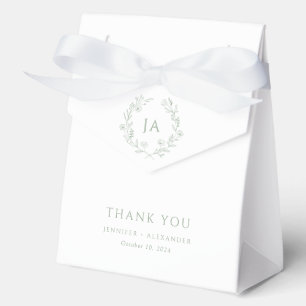 Sage Green Monogram Wedding Bedankdoosjes