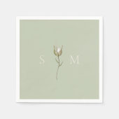 Sage Green Monogram Wedding Servet (Voorkant)
