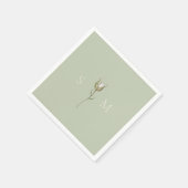 Sage Green Monogram Wedding Servet (Hoek)
