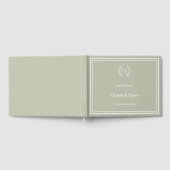 Sage green monogrammed wreath wedding gastenboek (Volledig)