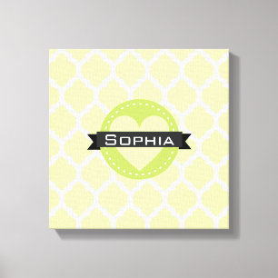 Sage Green Moroccan Lattice Pattern Canvas Afdruk