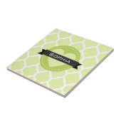 Sage Green Moroccan Lattice Pattern Tegeltje (Zijkant)