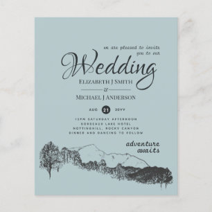 Sage Green Mountain Adventure Wedding Budget Flyer