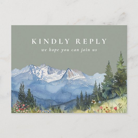 Sage Green Mountain Chanson Demande Carte postale  (Devant)