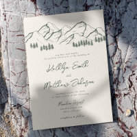 Sage Green Mountain Pine Tree Minimalistische brui