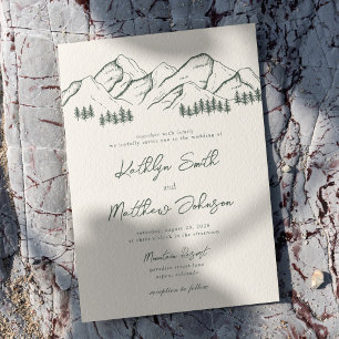 Sage Green Mountain Pine Tree Minimalistische brui Kaart