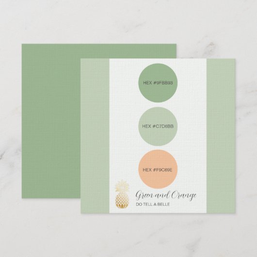 Sage Green Muted Kleurenpalet Kaart (Voorkant / Achterkant)