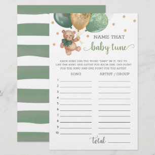 Sage Green Name die Baby Tune Game Teddy Bear