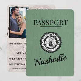 Sage Green Nashville Passport Bewaar de datum Save The Date