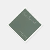 Sage Green net getrouwd bruiloft servetten met nam (Hoek)