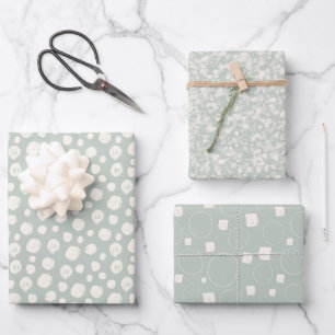 Sage Green Neutral Elegant Chic Abstract Patroon Inpakpapier Vel