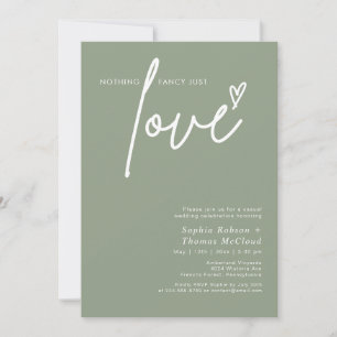 Sage Green Niets Fancy Alleen Liefde Trouwen Kaart