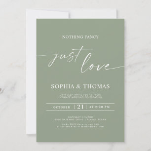 Sage Green Niets Fancy Alleen Liefde Trouwen Kaart