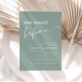 Sage Green Night before Rehearsal Dinner Invite Kaart