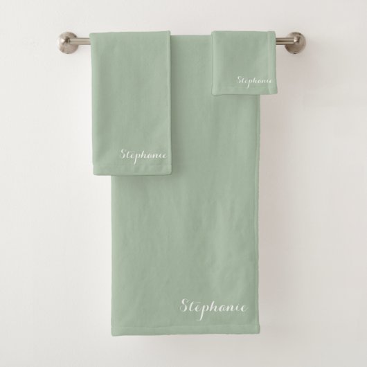Sage Green Nom Moderne Élégant Monogramme Boho (En situation)
