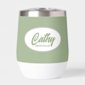 Sage Green Nom Stylisé Mariage Bridesmaid (Avant)