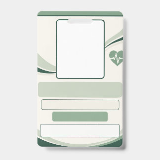 Sage Green Nurse ID Badge Template | Custom Photo